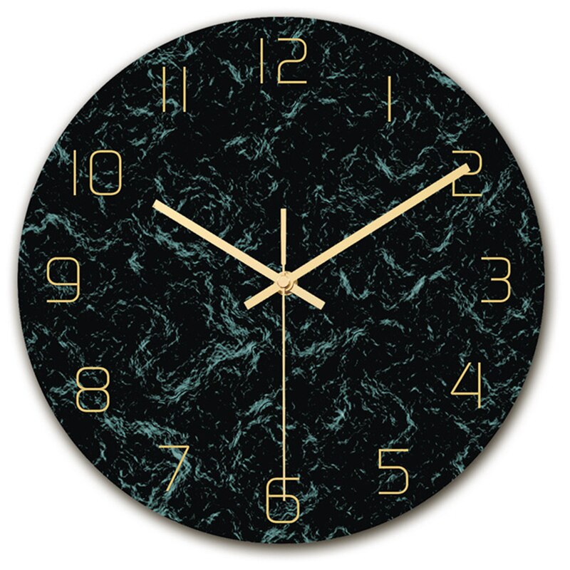 Grün Marmor Wanduhr Einfache Dekorative Kreative nordisch Moderne Marmor Uhren Zauberstab Uhr für Wohnzimmer Küche Büro Schlafzimmer: CC005 30cm