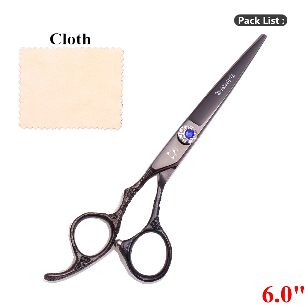 5.5 6.0 Barber Scissors Left Handed Hair Scissors 440C Japan Hairdressing Scissor Thinning Shears Hairdresser 8002#: 8002 HEI Ping 6.0