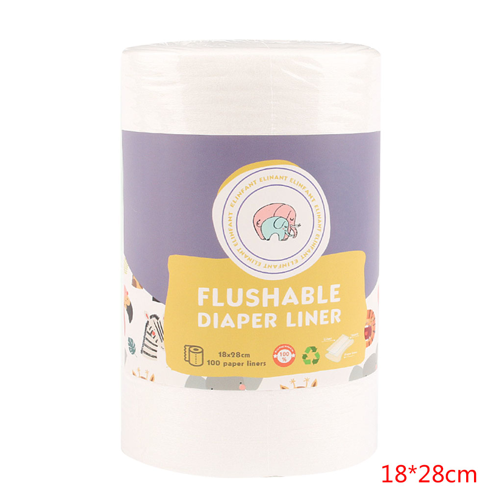 100 st/rulle blöjfoder av bambufiber för engångsbruk för spädbarn, miljövänligt blöjinlägg i mjukt tyg: 18 x 28cm