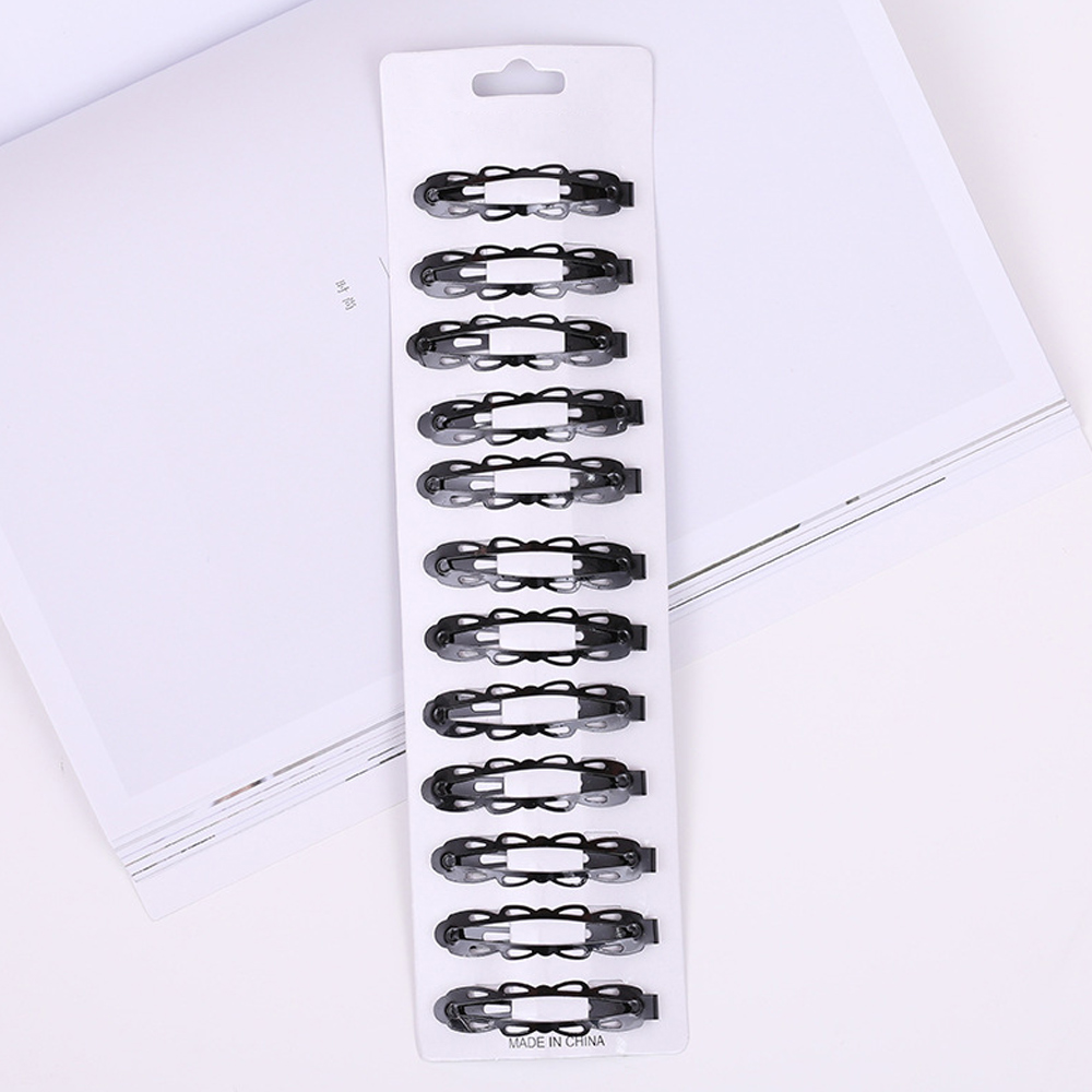 12 pièces/lot pinces à cheveux pour femmes Barrettes à cheveux pince épingles Simple noir couleur pinces à cheveux Snap métal Hairgrip femmes épingle à cheveux outil: Cuivre