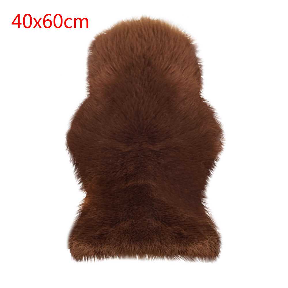 Tapis fourrure artificielle en peau de mouton | Tapis poilu de salon et de chambre à coucher, fourrure de peau, tapis de surface uni et pelucheux, tapis Faux lavable pour chambre à coucher: A-6 40x60cm