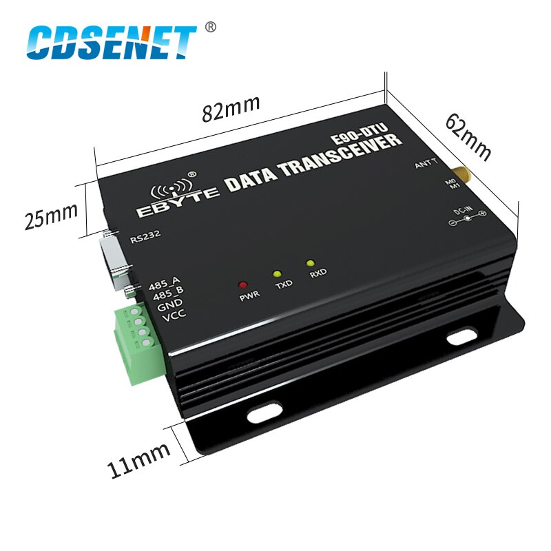 LoRa-Módulo RS232 RS485, 2,4 GHz, CE, FCC, forma de puerta, LBT, FEC, larga distancia, 7km, 27dBm, CDSENET, receptor transmisor inalámbrico