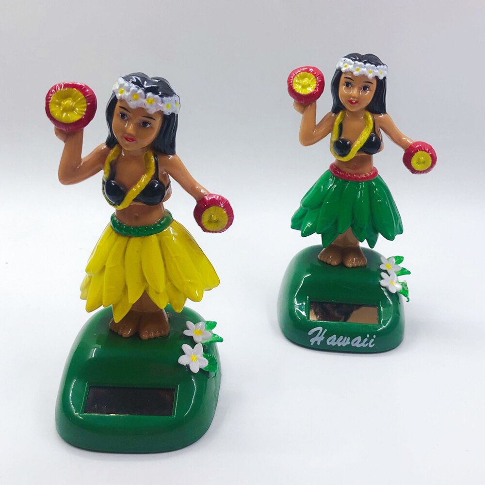 Hula Girl – poupée solaire hawaïenne pour filles, ornements de voiture créatifs, de dessin animé