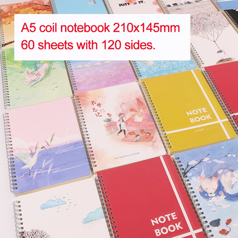 Kawaii Loose-leaf Notebook Diary Horizontal line Notebooks Diaries Cute Student Notepad planner School Office Supplies 210x145MM