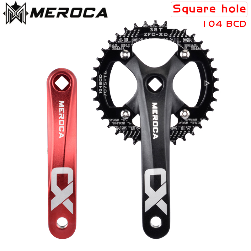 MEROCA CX Vierkant Gat Fiets Crankstel 104BCD Aluminium IXF Vierkant Gat Mountainbike Crankstel 170mm 32 T/34 T/36 T/38 T/40 T/42
