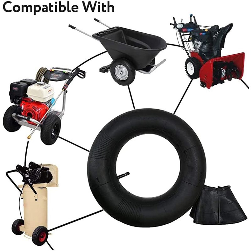 Wheelbarrow Inner Tube 3.50-8 Heavy Duty Rubber Inner Tube Replacement With Tr13 Valve Stem Garden Cart Inner Tube