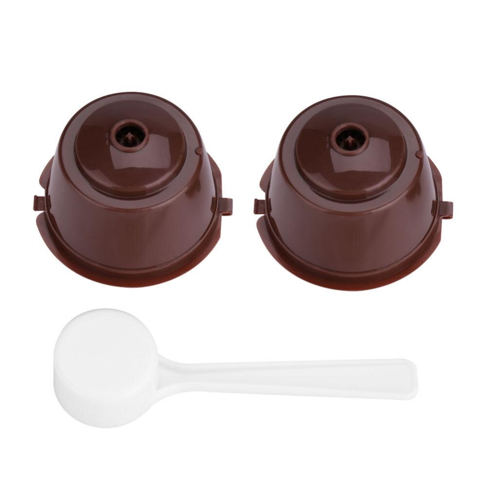 2/3/4/5/7Pcs Reusable Refillable Magic Coffee Capsule Nescafe Dolce Gusto Nespresso Capsule Holder For Coffee Maker Machines: 2pcs brown