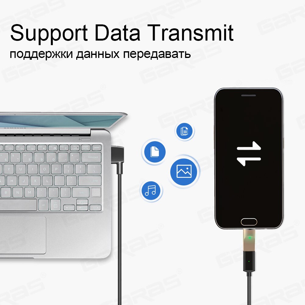 Garas magnetische adapter voor 8- pins/micro/usb type c ondersteuning lader en data magneet adapter