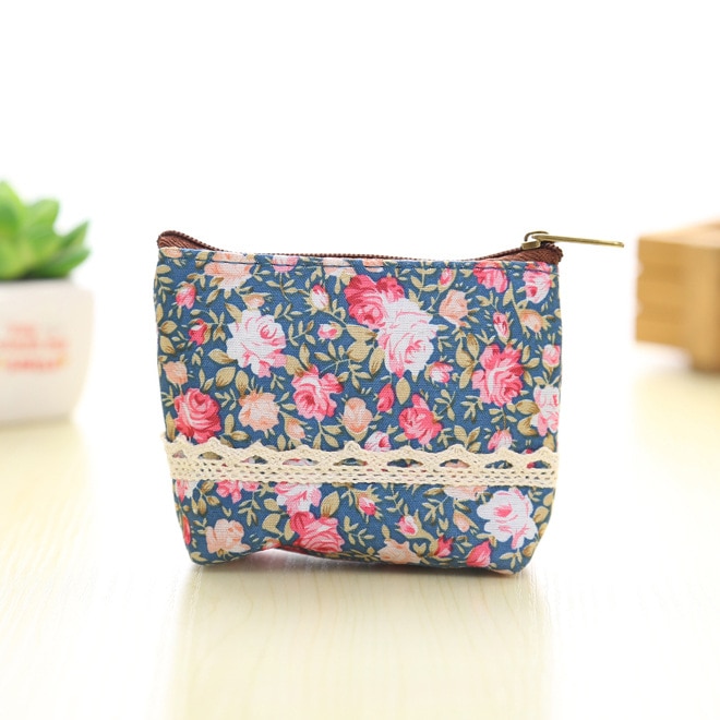 eTya Women Purses Cute Zipper Small flower Bag female Girl Headset Line Coin Purse Card Bag Clutch Wallet key bags: 3