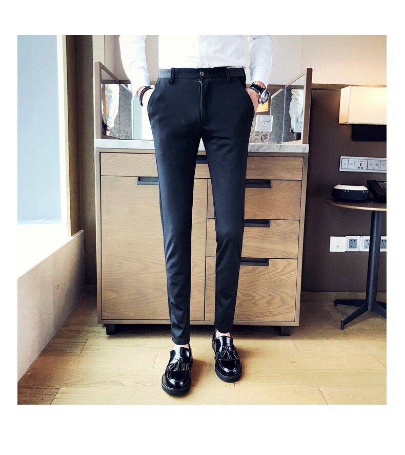 Spring and fall Latest Men's Casual pants slim Tro... – Grandado