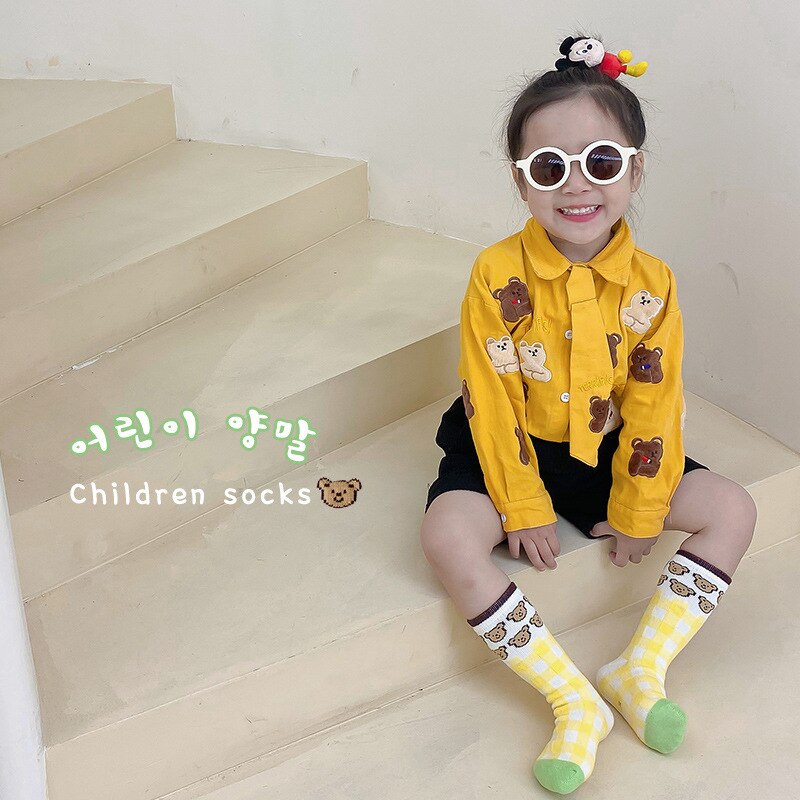 6 paia/lotto calzini per bambini moda coreana Plaid autunno inverno neonati calzini sportivi in cotone bambini ragazze principessa calzini