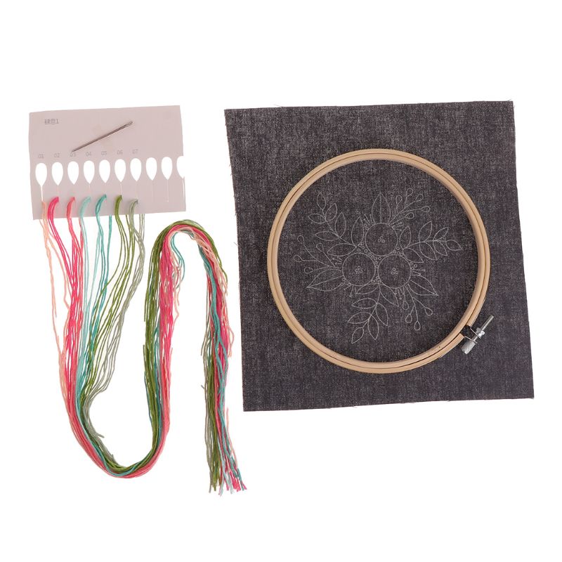 Fleurs européennes bricolage broderie ruban ensemble avec cadre pour débutants Kits couture point de croix artisanat couture décoration