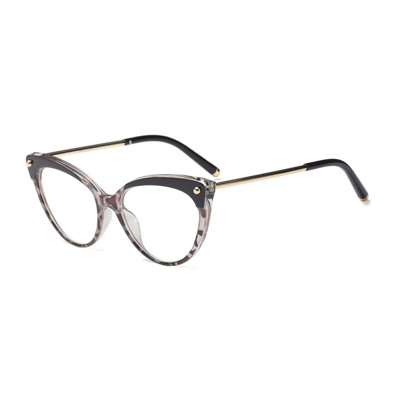 Frauen Optische Brillen Rezept Metall Beine und Acetat Rand Brille für Frauen Brillen Brillen Rahmen Katze-Auge Stile: C4