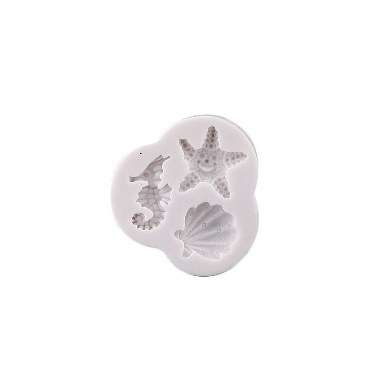 Stampo in silicone oceano creativo cavalluccio marino conchiglia forma cioccolato fondente stampo da forno accessori per la decorazione di torte: 50-1201
