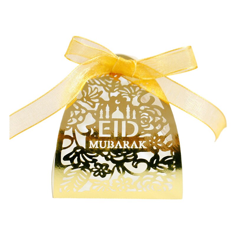 20/50Pcs EID Mubarak Candy Boxes Ramadan Kareem Biscuit Favor Boxes Hajj Islamic Muslim Eid Al-Fitr Festival Party Supplies