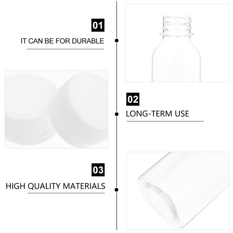 20 Pcs 250ML Plastic Beverage Bottles Juice Milk Bottles Transparent Thickened Empty Bottles