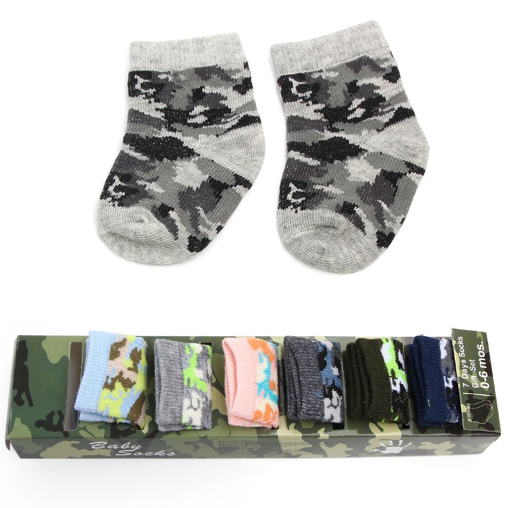 Baby Boys Girls Boxed Socks Unisex Baby Infant Newborn SocksIn Box Set Kids Baby Low Cut Cotton Socks 7 Pairs: E