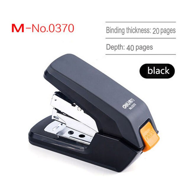 Deli Multi-functional Power-Saving Stapler Office Supplies Student Special Small/Medium/Large stapler standard practical stapler: M - NO.0370 black