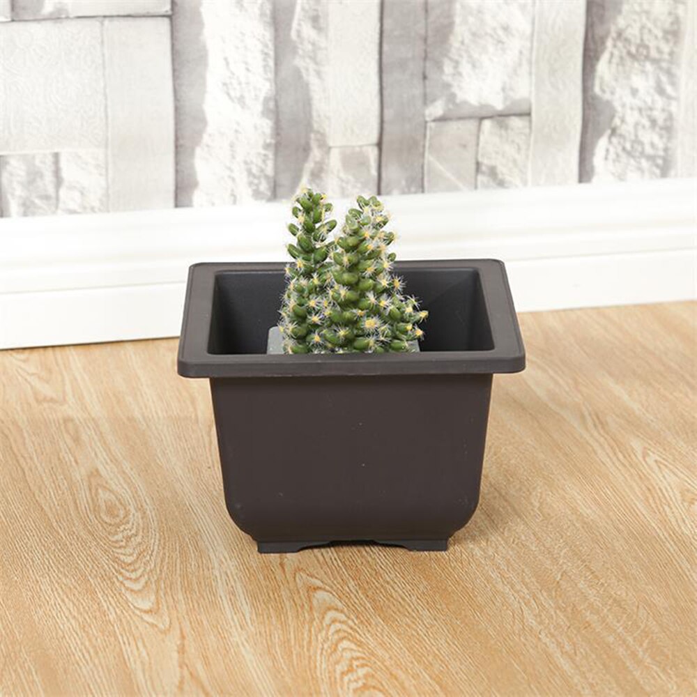 1PC Plastic Rectangle Square Flower Pot Plant Bowl Bonsai Succulent Basin Nursery Succulent Pot Garden Supplies