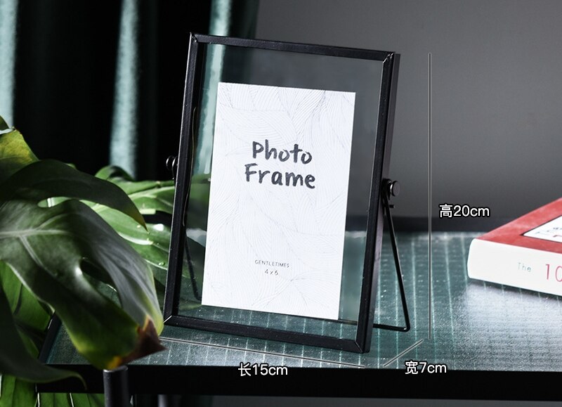 Cadre Photo géométrique en fer forgé, accessoires décoratifs créatifs pour la maison: Black 6 inch