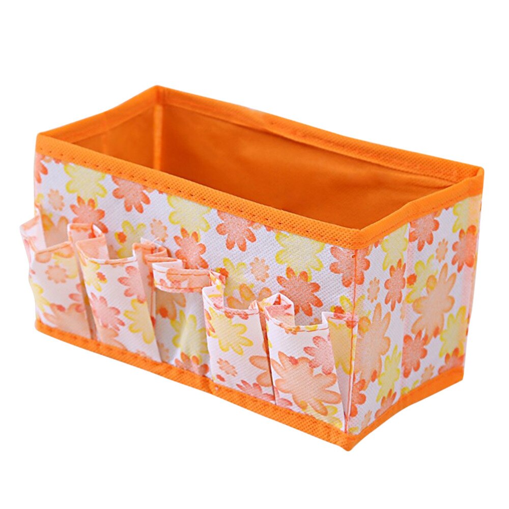 Multifunctional Folding Non-woven Make Cosmetic Storage Box Organizer Jewelry Container Bag Case ): Orange