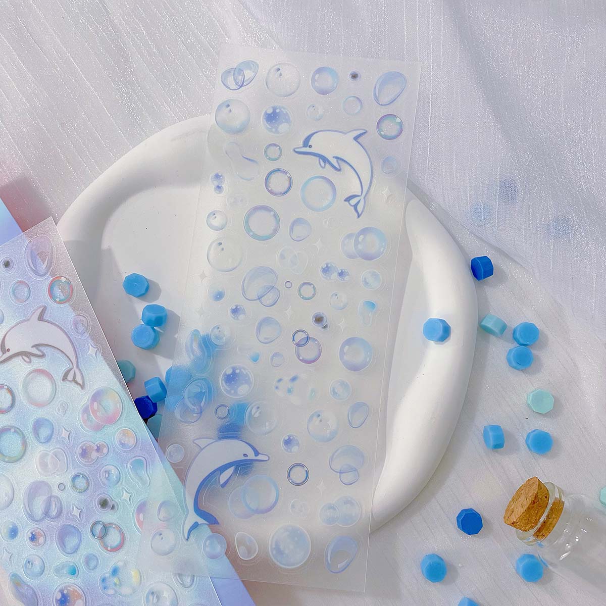 Stars Decal Stickers Scrapbooking Stationery Hearts Stickers PET Bubble Deco Sticker DIY Journal Planner