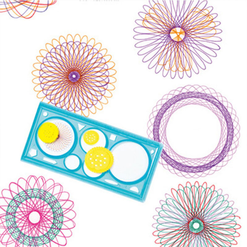 20 CM mignon bricolage spirographe règle Kawaii cercle Puzzle modèle règles pour enfants enfants dessin jouet papeterie