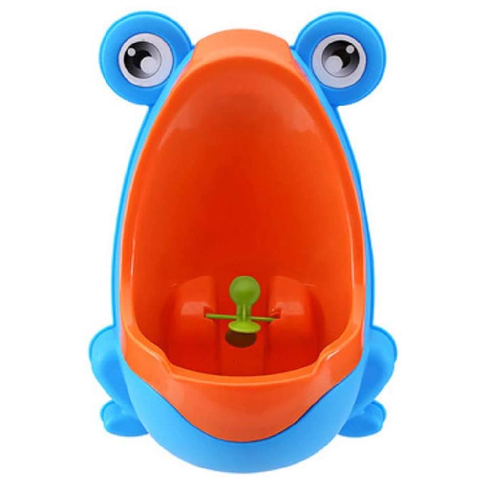 Pisuar dla chłopców nocnik dla dziecka trening toaletowy kształt żaby pisuar nocnik dla malucha chłopcy niemowlę Pee trening z wiatrakiem: B