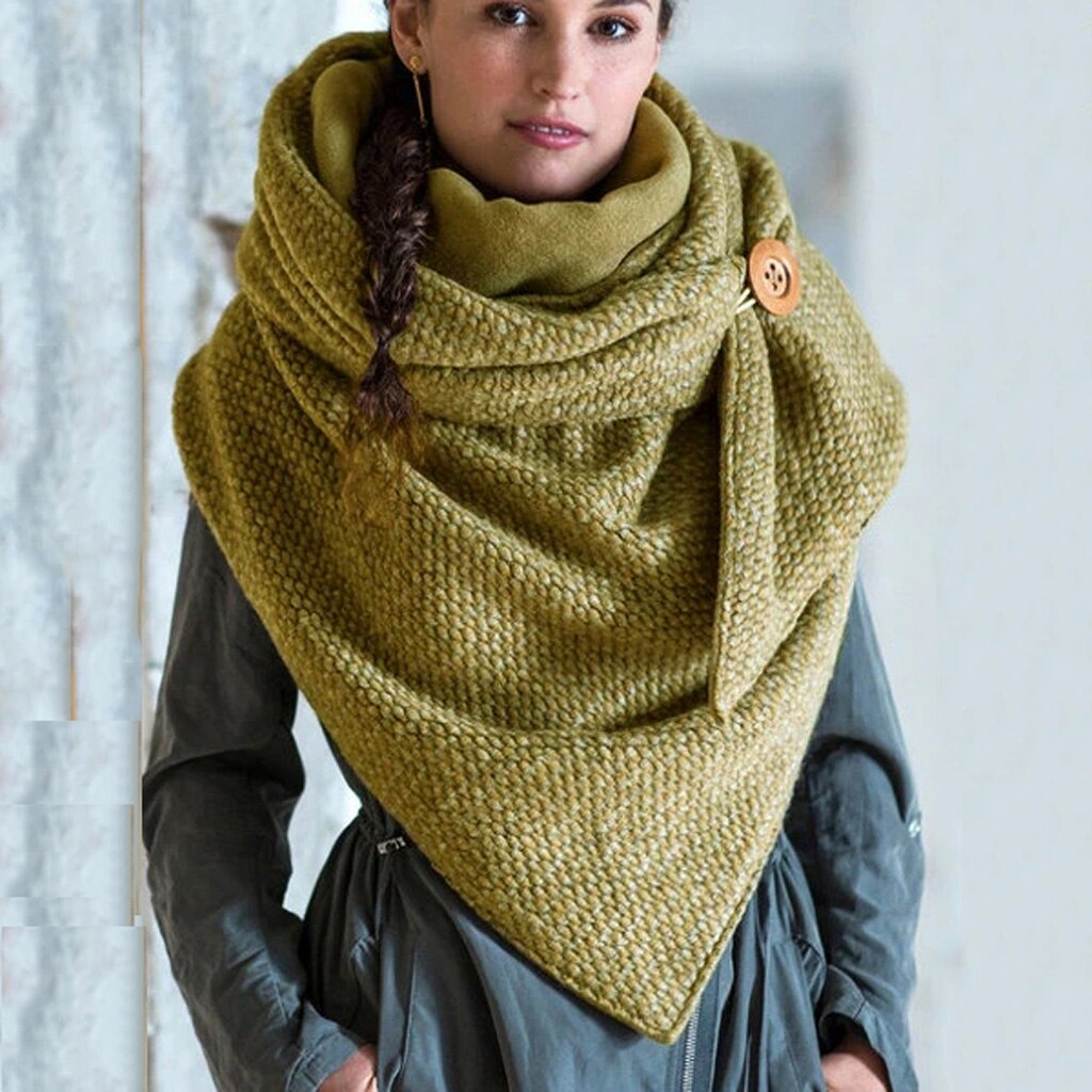Casual Thick Warm Shawl Scarf Solid Color Triangle Wraps: W53-Y