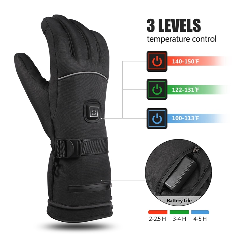Winter draussen Sport Akku Heizung Handschuhe Drei-Geschwindigkeit Thermostat Wasserdichte ErhöHenne Lange Warme Heizung Handschuhe