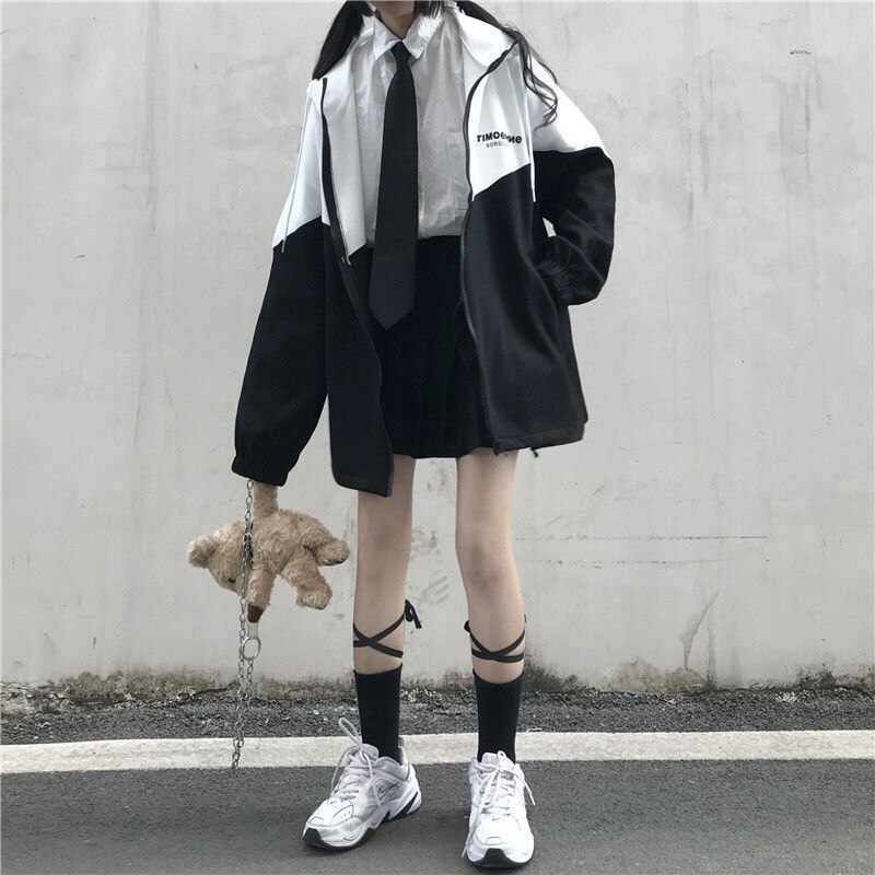 Harajuku Style Loose Casual Retro Letter Jacket