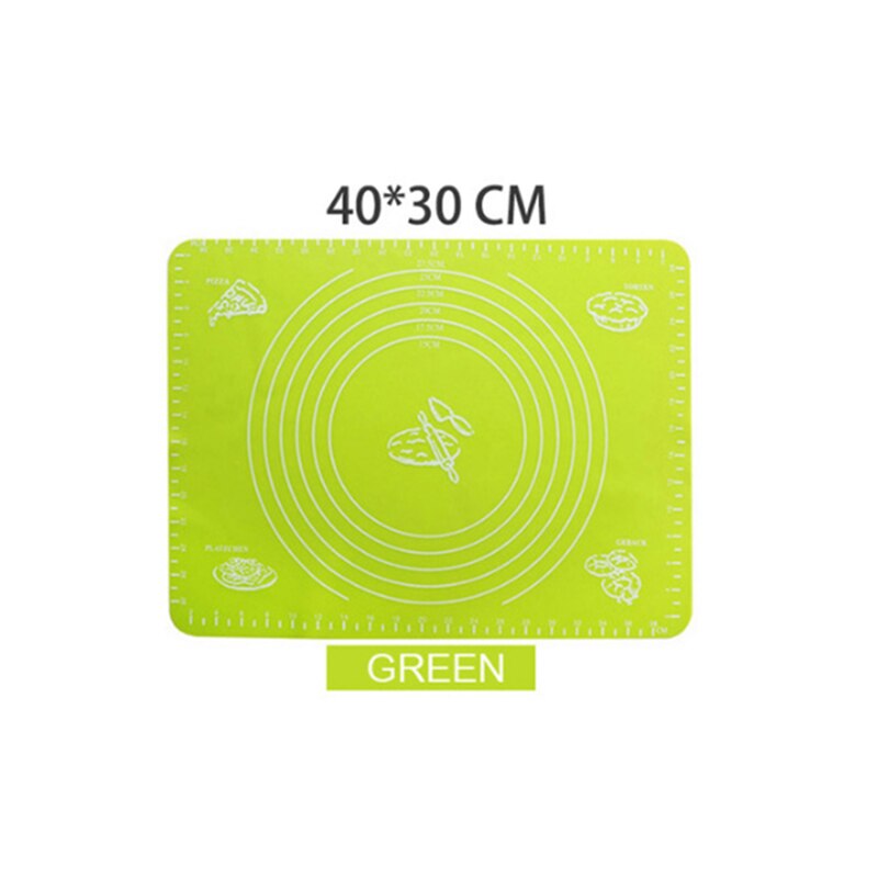 Reusable Silicone Baking Mat Eco-Friendly Mat For Rolling Dough Pad Large Non-stick Oven Patisserie Baking Accessories Tools: green 40X30cm