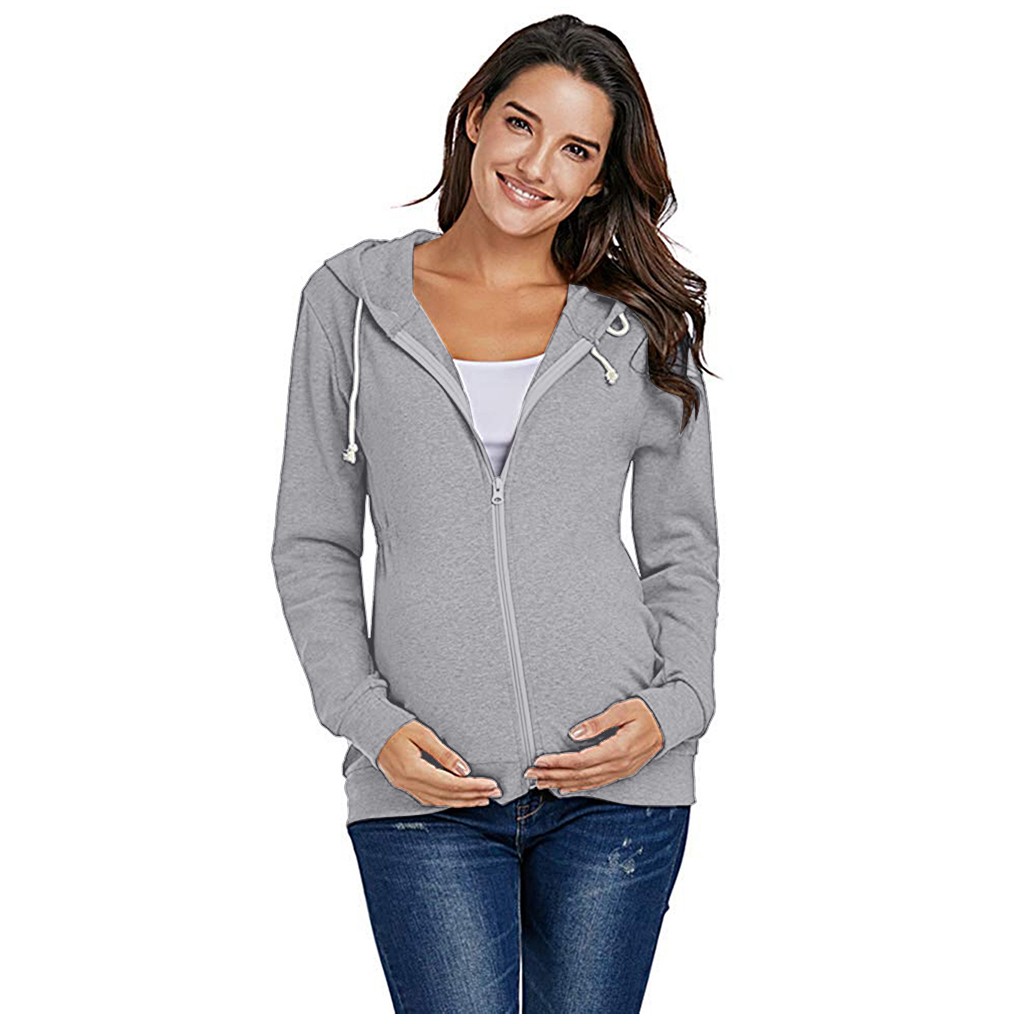 Maternity Blouses And Tops For Pregnant Maternity Tops For Pregnancy Tops Zipper Hoodie Blouse Sweatshirts Top Clothes Y1016