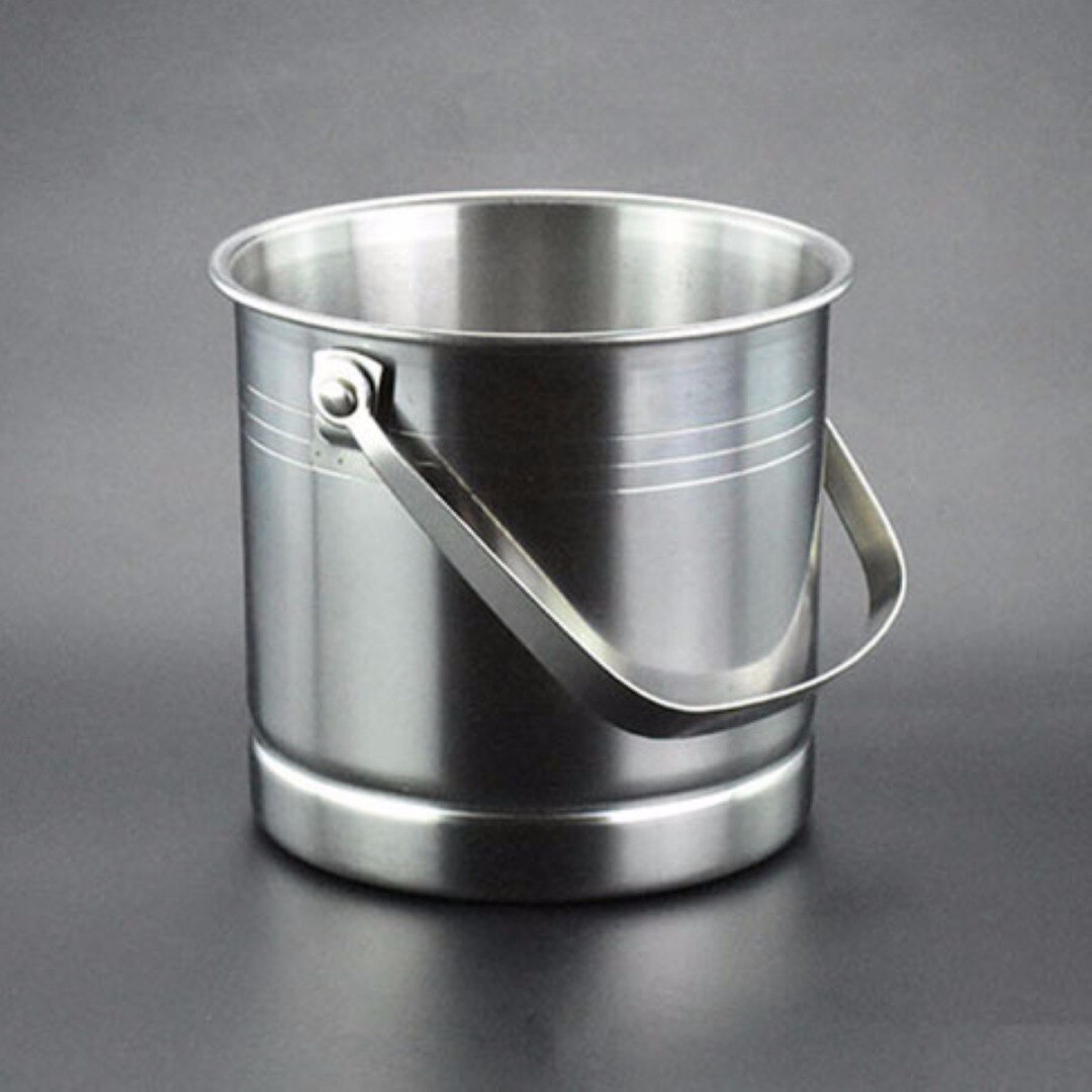 1L Ice Cube Container Stainless Steel Ice Bucket Wine Barrel Container with Tweezer and Lid Ice Container