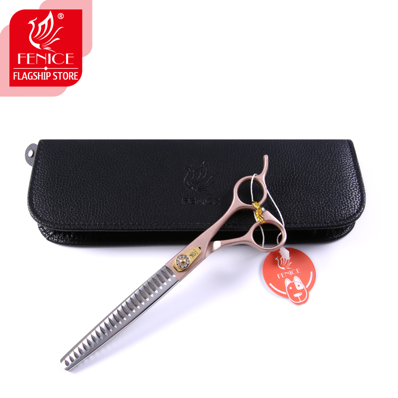 Fenice Peak 8' Curved Dog Grooming Scissors - Rose Gold 440C Stainless Steel Pet Grooming Shears For Professional Use