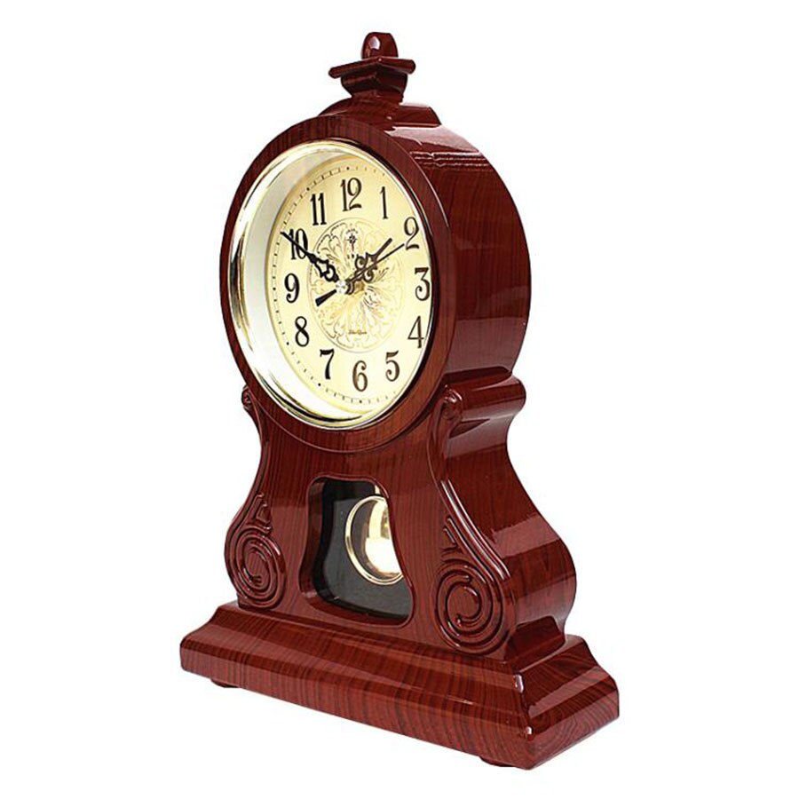 Reloj de mesa Retro europeo, reloj de escritorio de péndulo para sala de estar, dormitorio, grande, silencioso