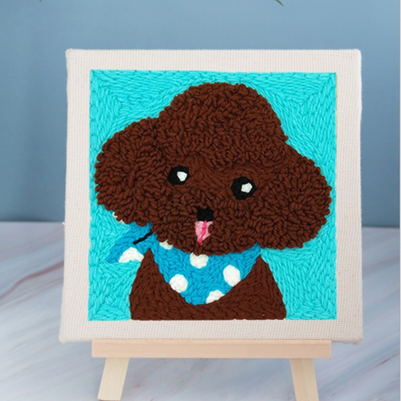 DIY Embroidery Kits Cartoon Hand 3D Landscape Poke Poking Stitching With Hoop Frame Modern Sewing