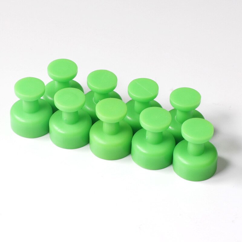 9 uds. De imanes de neodimio fuertes, chinchetas coloridas para nevera, pizarra para puerta, tablones de anuncios, archivos de fotos de oficina: green
