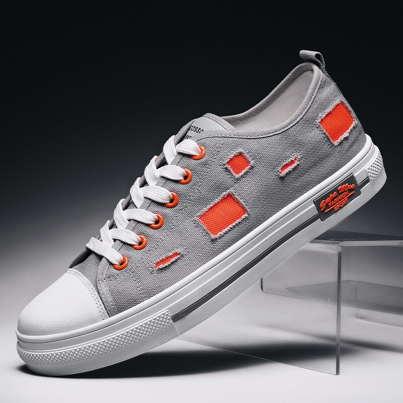 Men Canvas Sneakers white men shoes Men's casual shoes Breathable canvas shoes men Non-Leather Casual Shoes Flat 38