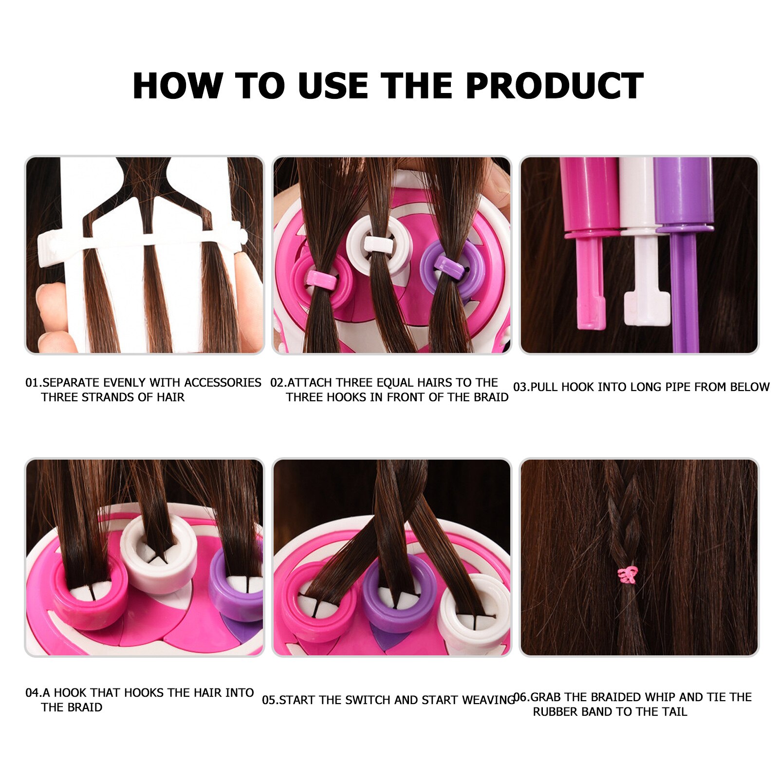1set Women Girls DIY Hairstyle Twist Braiding Electric Tool Automatic Hair Braider Hair Bun Maker Braid DIY Tool