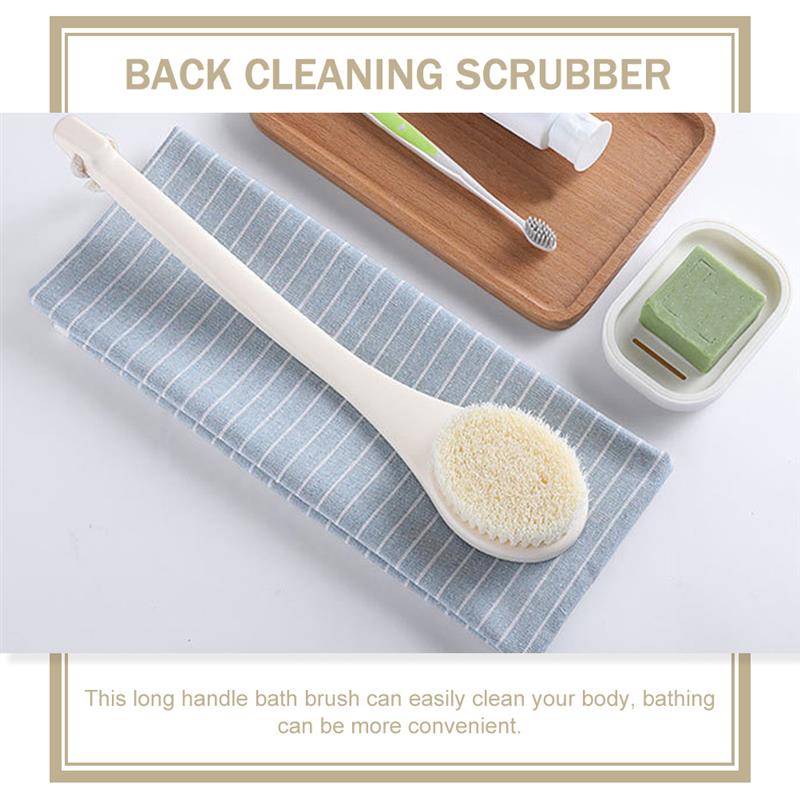 Body Cleaning Brush Long Handle Bath Brush Shower Foaming Brush Body Scrubber Back Scrubbing Bath Brush Soft Bristle Bath Brush