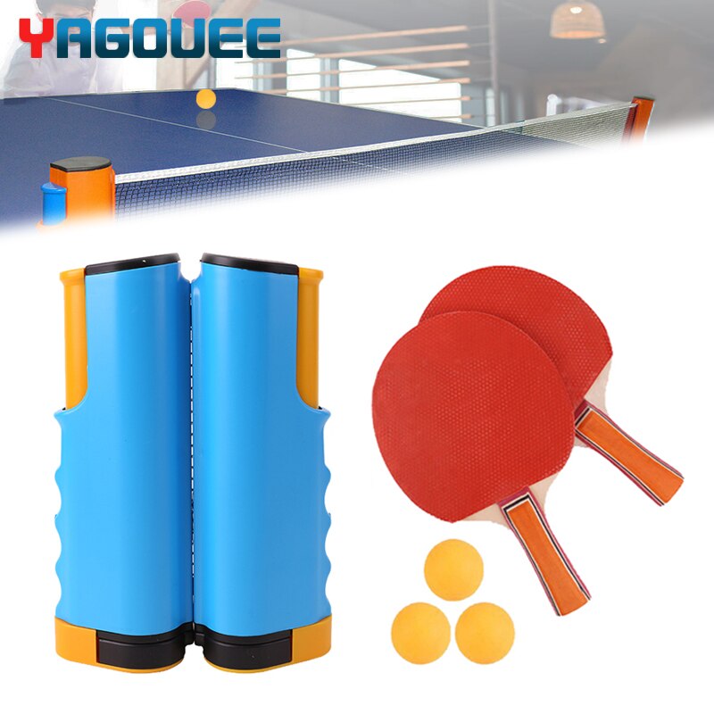 Rede portátil de tênis de mesa, rede de ping-pong retrátil para substituição, conjunto de raquete de tênis de mesa