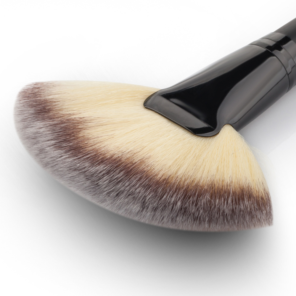 BBL 1 pieza reales negro brocha abanico grande increíblemente suave/supersuave cepillo de polvo Blush cepillo cosmética herramienta de belleza