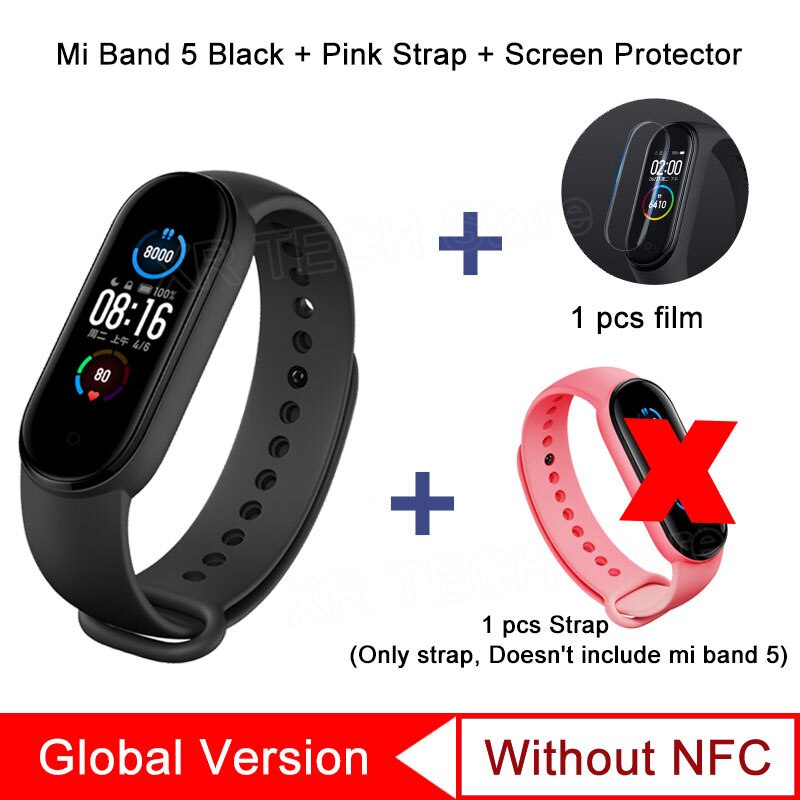 Xiaomi Mi Band 5 Smart Bracelet AMOLED Touch Screen Miband 5 Smartband Fitness Wristband Bluetooth Sport Waterproof Smart Band: GL Pink