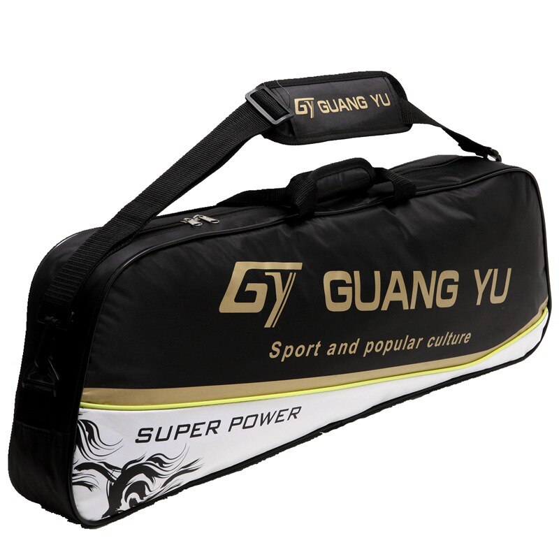 Vandtæt badminton ketcher taske nylon sport tasker til tennis squash kan rumme 1-3 stk ketsjere padel gymbag håndtaske: Sort