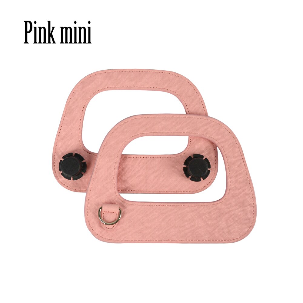 Novo obag oblongo falso couro lidar com prata metal d fivela soberba borda processo de pintura para o saco mini e o chique: pink mini