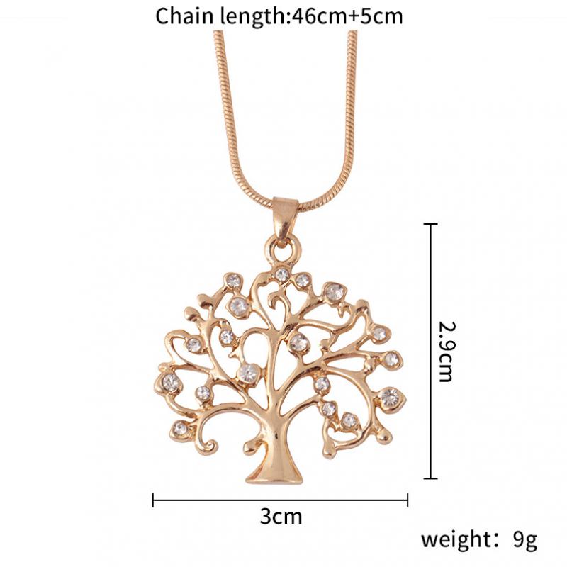 3 kleur Wensboom Hanger Vrouwen Ketting Delicate Micro Inzet Crystal Zirkoon Leven Boom Sleutelbeen Ketting voor Vrouwen Sieraden