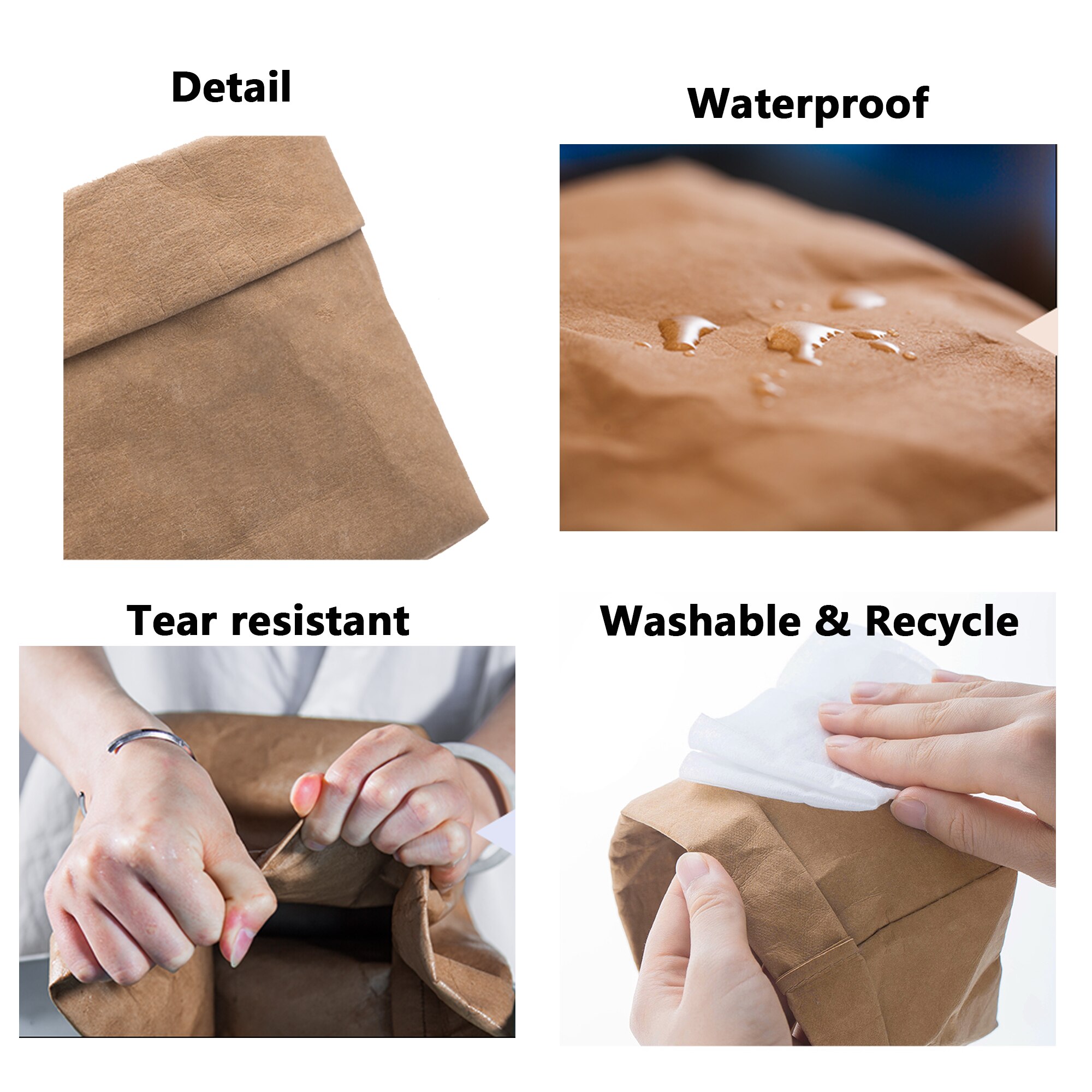 Reusable Produce Bags Kraft Paper, Washable Zero-waste fruit and vegetable organizer bags for refrigerator,Toy Grocery bag