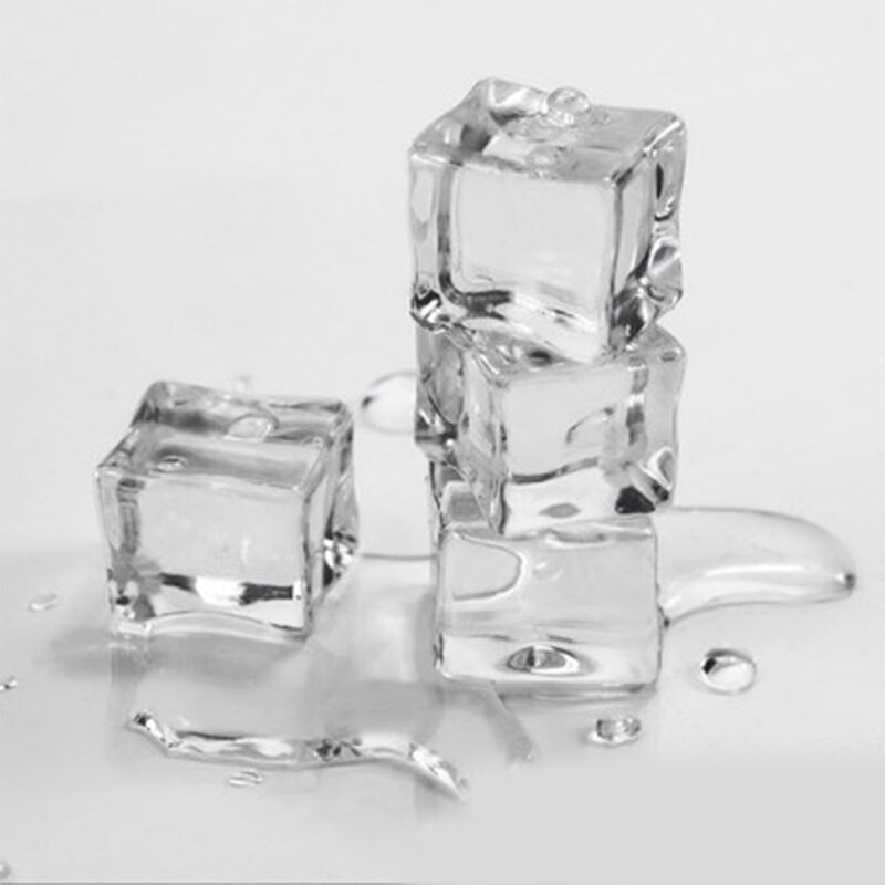 Cubos de hielo artificiales de acrílico, accesorios de fotografía, forma cuadrada, 3cm/2,5 cm/2cm/1,5 cm, 10 Uds.