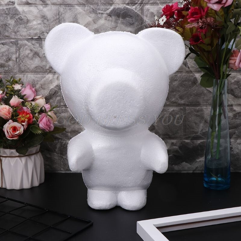 Bolas de poliestireno expandido blanco para modelar osos con forma de corazón, manualidades de poliestireno expandido para manualidades de bricolaje, suministros para fiestas de bodas y decoración de navidad.